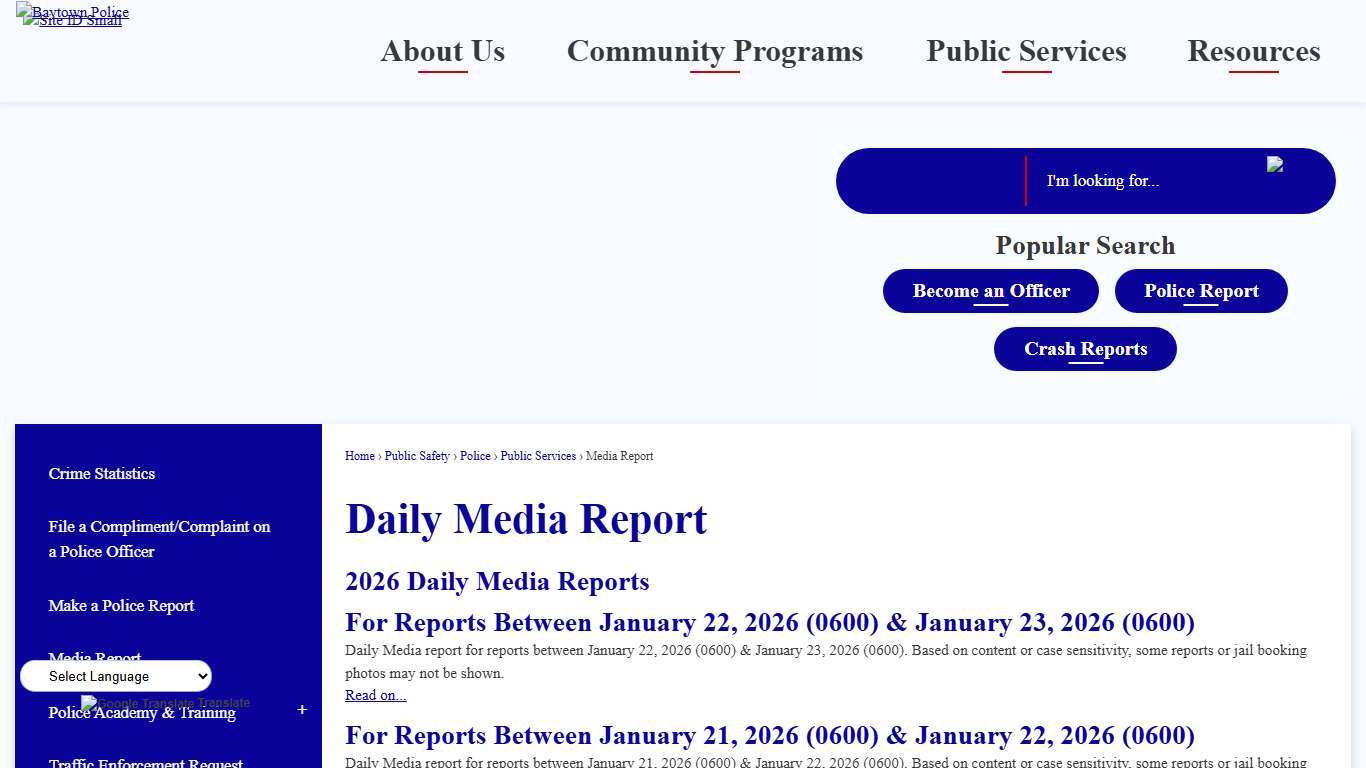 Daily Media Report Baytown, TX